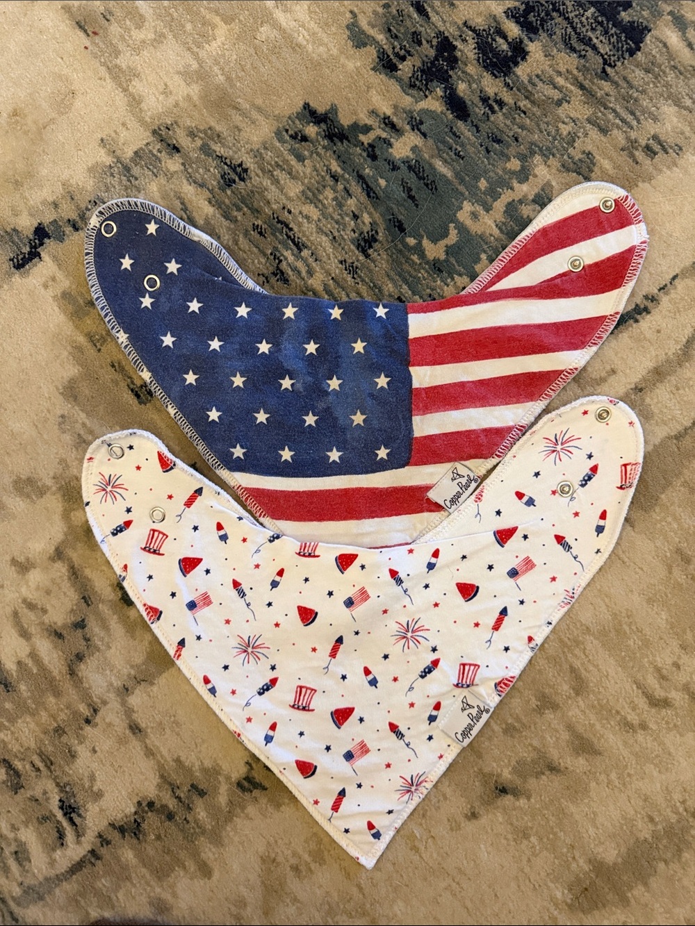 Copper Pearl Patriotic Bibs